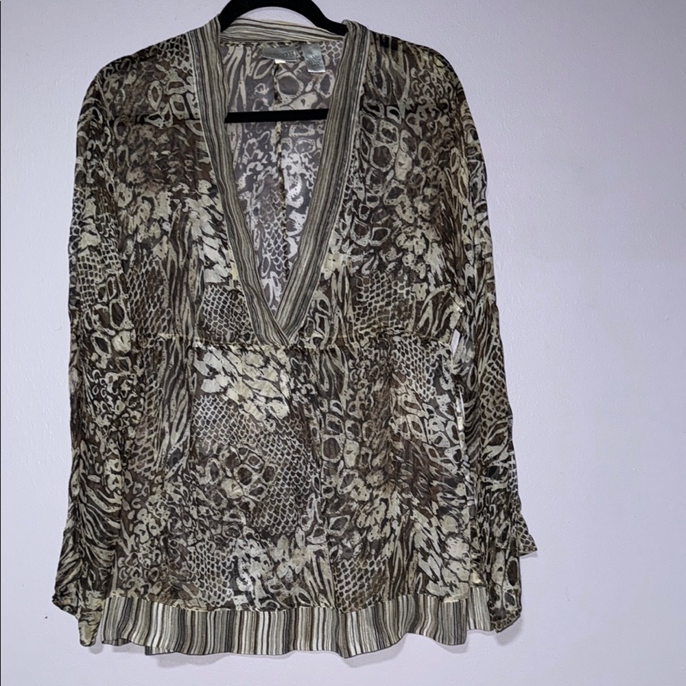 Animal Print V-Neck Women's Top